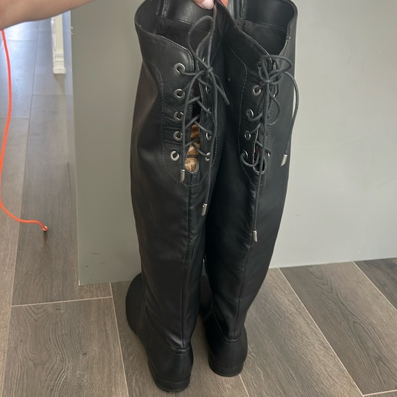 Aldo Catera Black Knee High Boots Faux Leather Size 11 - Picture 17 of 17
